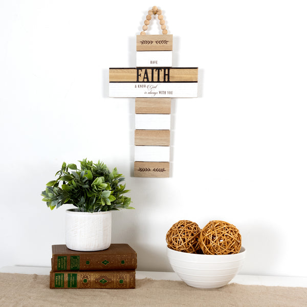 Pavilion Gift Company Faith 9.75" X 18" Hanging Cross Plaque