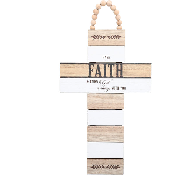 pavilion gift company Faith 9.75" x 18" Hanging Cross Plaque