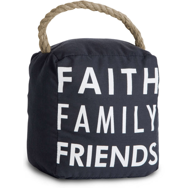 pavilion gift company Faith Family Friends 5" x 6" Dark Gray Door Stopper