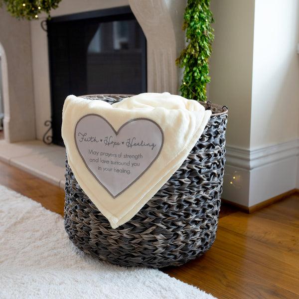 Pavilion Gift Company Faith Hope Healing 50" X 60" Royal Plush Blanket