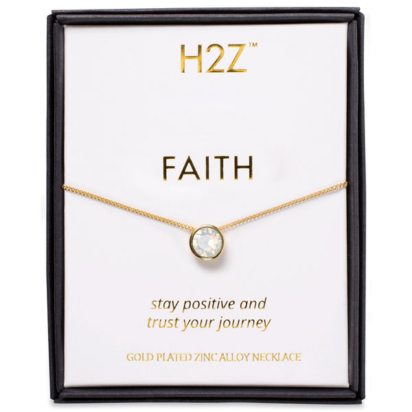 pavilion gift company Faith White Opal 16"-17.5" Necklace
