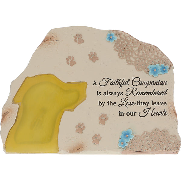 pavilion gift company Faithful Companion 7" x 5" Solar Memorial Garden Stone