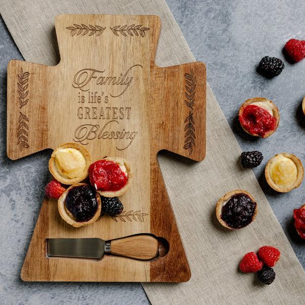 Pavilion Gift Company Family 12" Acacia Cheese/Bread Board Set