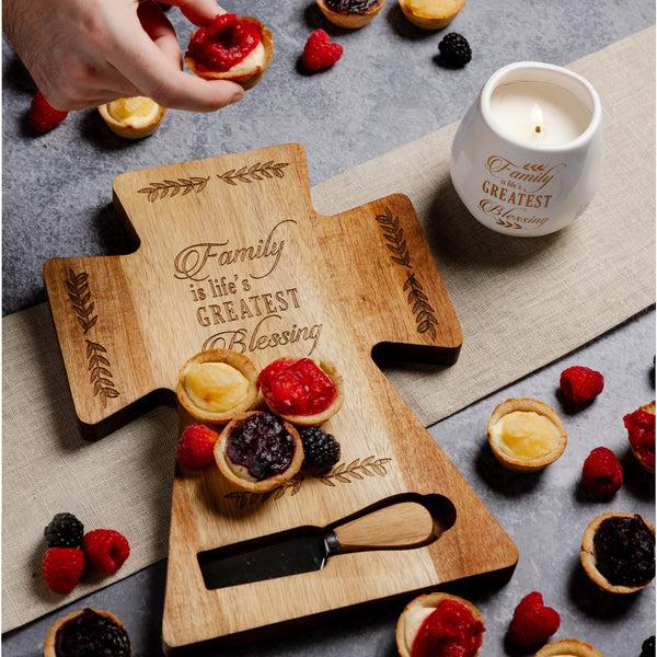Pavilion Gift Company Family 12" Acacia Cheese/Bread Board Set