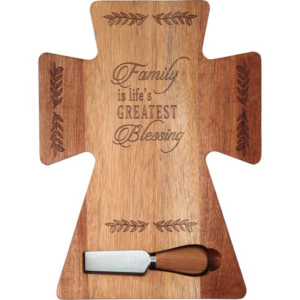 pavilion gift company Family 12" Acacia Cheese/Bread Board Set