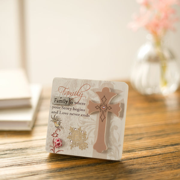 Pavilion Gift Company Family 3" X 3" Self-Standing Plaque