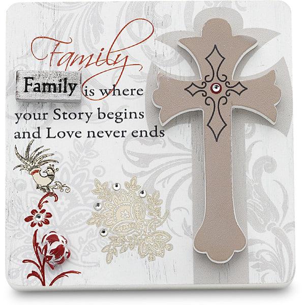 pavilion gift company Family 3" x 3" Self-Standing Plaque