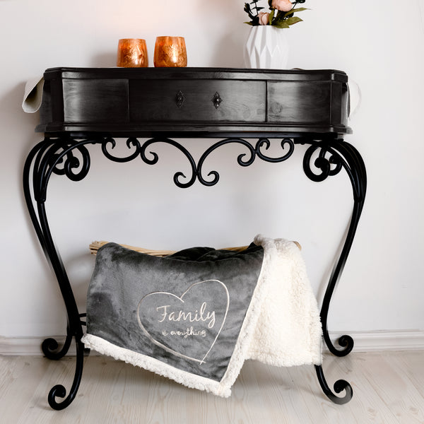 Pavilion Gift Company Family 42" X 50" Sherpa Lined Royal Plush Blanket Gift Set