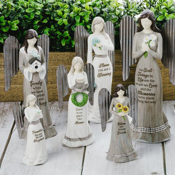 Pavilion Gift Company Family 7.5" Angel Holding Birdhouse