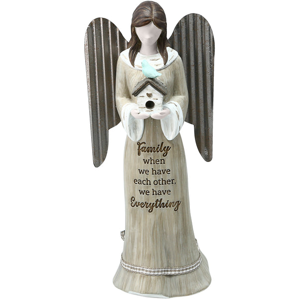 pavilion gift company Family 7.5" Angel Holding Birdhouse