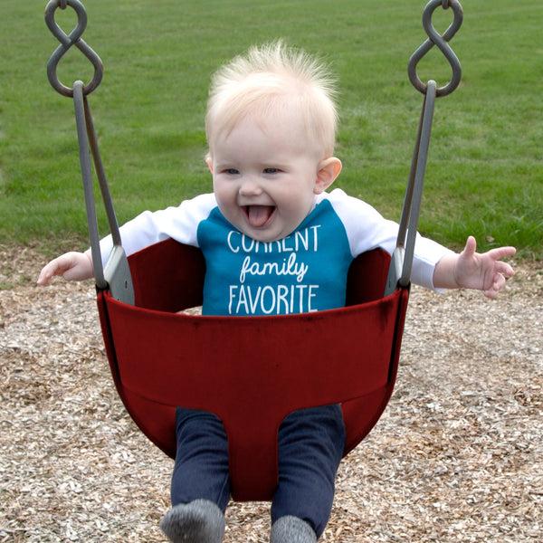 Pavilion Gift Company Family Favorite 12-24 Months 3/4 Length Sleeve Prussian Blue Onesie