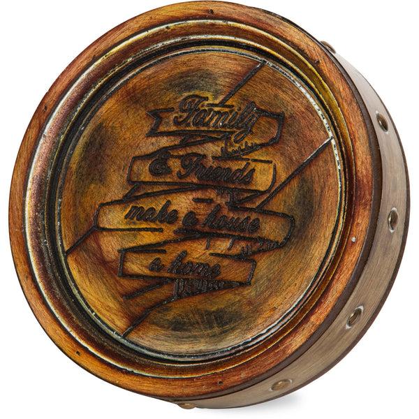 pavilion gift company Family & Friends 7.5" Burnt Wood Decorative Plaque