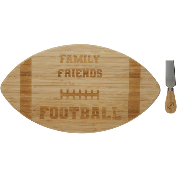 pavilion gift company Family Friends Football Bamboo Serving Board Set