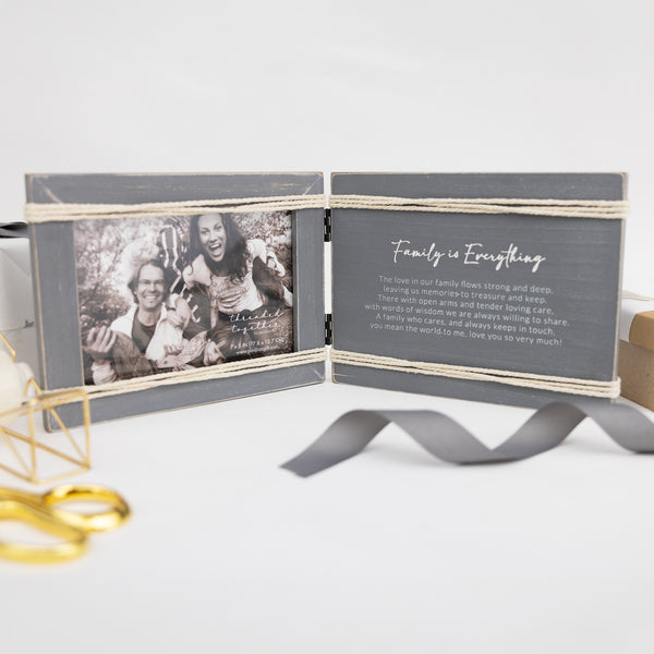 Pavilion Gift Company Family Is Everything 8.5" X 6.5" Hinged Sentiment Frame (Holds 7" X 5" Photo)