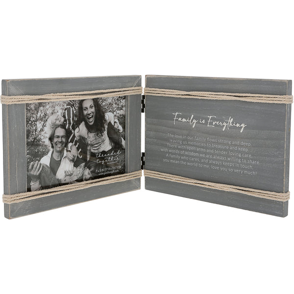 pavilion gift company Family is Everything 8.5" x 6.5" Hinged Sentiment Frame (Holds 7" x 5" Photo)