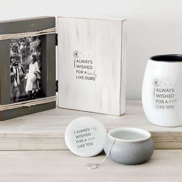 Pavilion Gift Company Family Like Ours 5.5" X 7.5" Hinged Sentiment Frame (Holds 4" X 6" Photo)