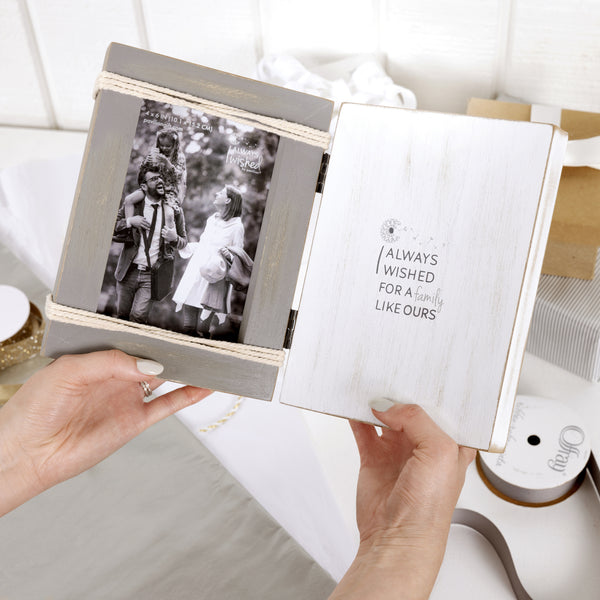Pavilion Gift Company Family Like Ours 5.5" X 7.5" Hinged Sentiment Frame (Holds 4" X 6" Photo)