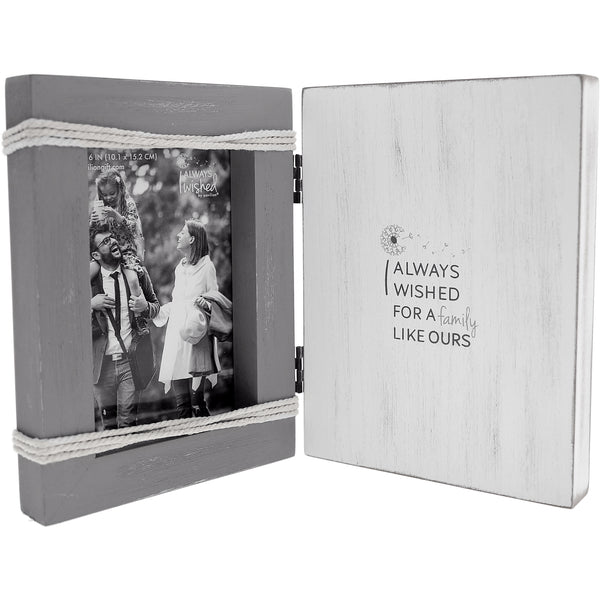 pavilion gift company Family Like Ours 5.5" x 7.5" Hinged Sentiment Frame (Holds 4" x 6" Photo)