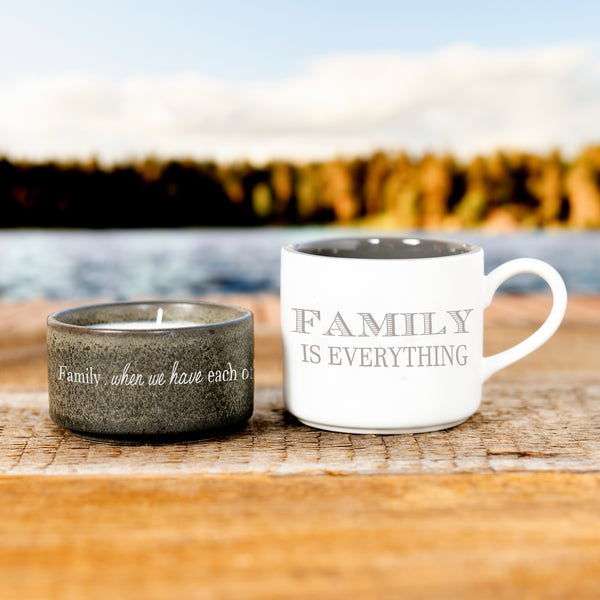 Pavilion Gift Company Family Stacking Mug And Candle Set 100% Soy Wax Scent: Tranquility