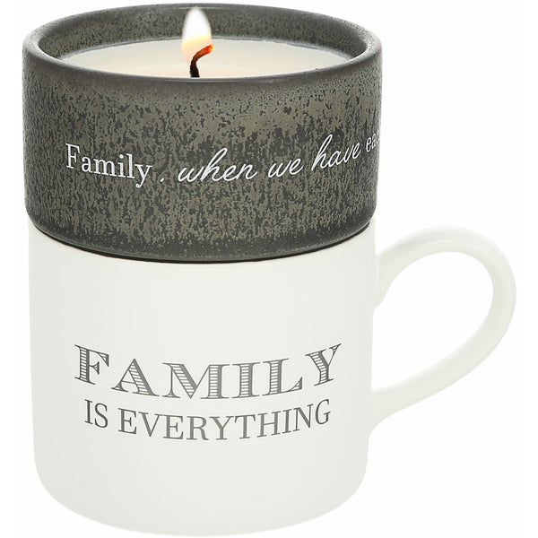 pavilion gift company Family Stacking Mug and Candle Set 100% Soy Wax Scent: Tranquility