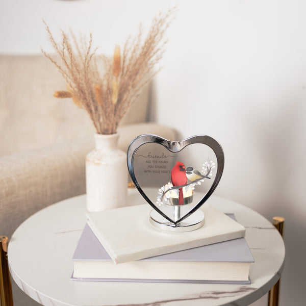 Pavilion Gift Company Family You Choose 5" Glass Heart Tea Light Holder