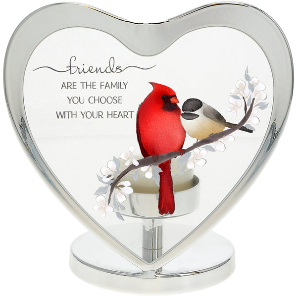 pavilion gift company Family You Choose 5" Glass Heart Tea Light Holder