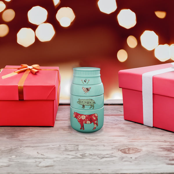 Pavilion Gift Company Farm Animals 6" X 3.5" Stacked Measuring Cups