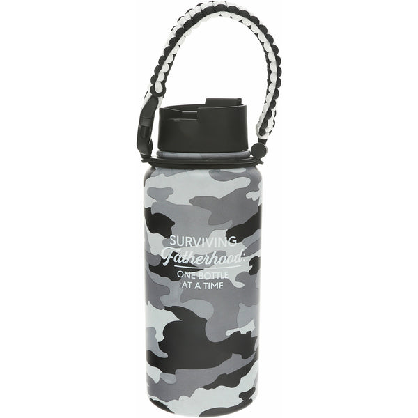 pavilion gift company Fatherhood 32 oz Stainless Steel Water Bottle with Paracord Survival Handle
