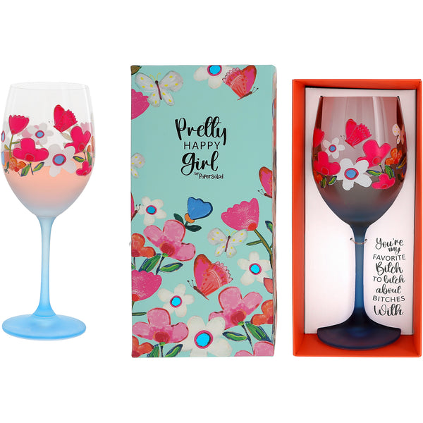 pavilion gift company Favorite Bitch Gift Boxed 18 oz Wine Glass