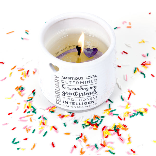 Pavilion Gift Company February 11 Oz - 100% Soy Wax Reveal Candle With Birthstone Scent: Tranquility