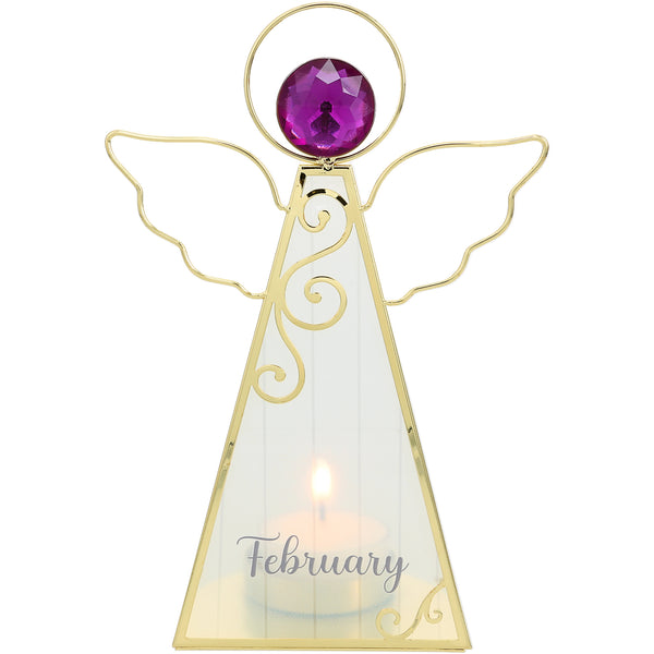 pavilion gift company February 6.5" Monthly Angel Tea Light Holder