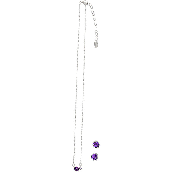 Pavilion Gift Company February Amethyst 16.5"-18.5" Birthstone Jewelry Gift Set