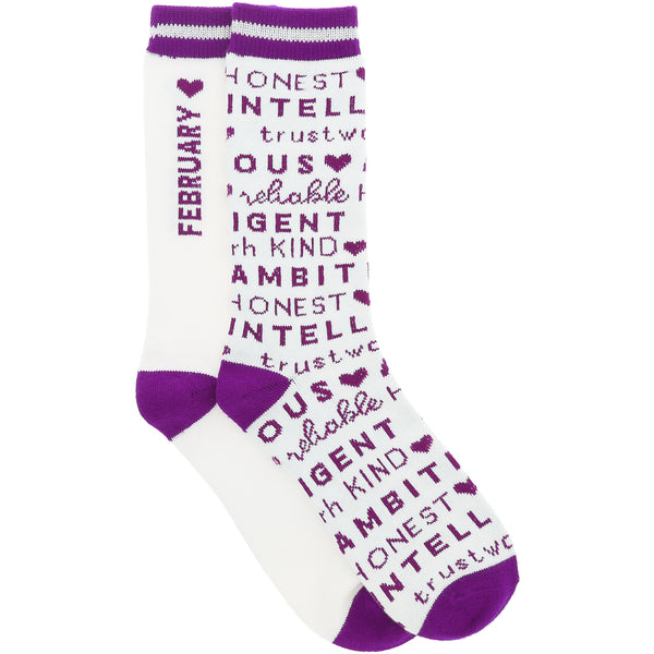 pavilion gift company February M/L Unisex Crew Sock