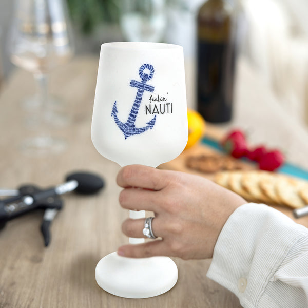 Pavilion Gift Company Feelin' Nauti 13 Oz Silicone Stemmed Wine Glass