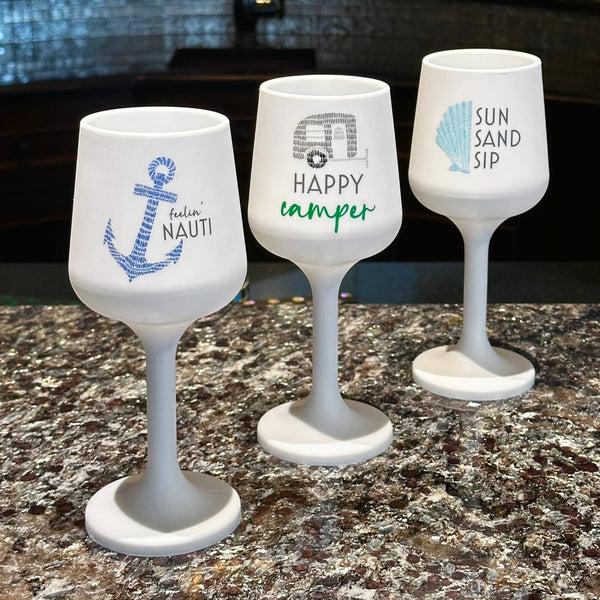 Pavilion Gift Company Feelin' Nauti 13 Oz Silicone Stemmed Wine Glass