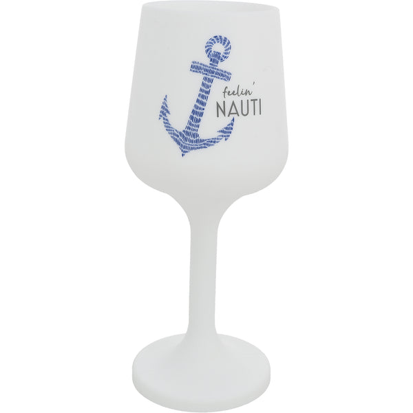 pavilion gift company Feelin' Nauti 13 oz Silicone Stemmed Wine Glass