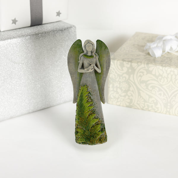 Pavilion Gift Company Fern 8.75" Angel Holding A Bird