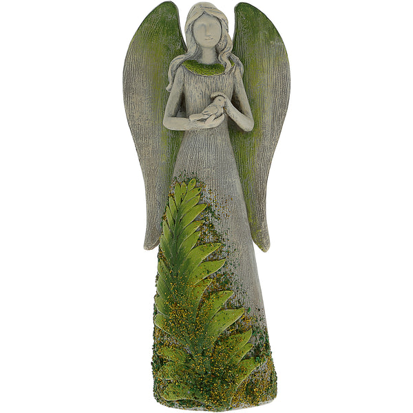 pavilion gift company Fern 8.75" Angel holding a Bird