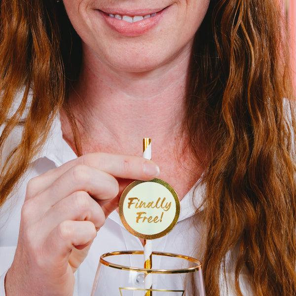 Pavilion Gift Company Finally Free 24 Pack Party Straws