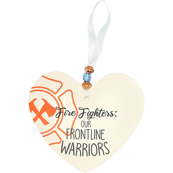 pavilion gift company Fire Fighters 3.5" Heart-Shaped Ornament