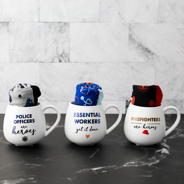 Pavilion Gift Company Firefighters 15.5 Oz Mug And Sock Set