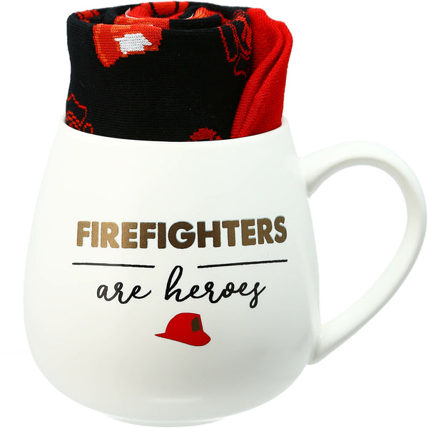 pavilion gift company Firefighters 15.5 oz Mug and Sock Set