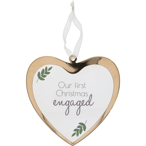 pavilion gift company First Christmas Engaged 4.75" Glass Ornament