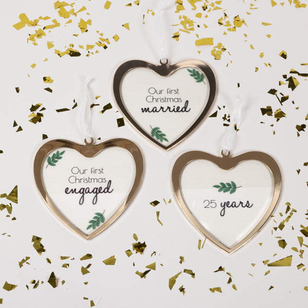 Pavilion Gift Company First Christmas Married 4.75" Glass Ornament