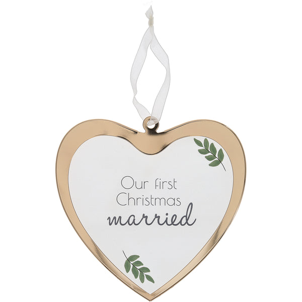 pavilion gift company First Christmas Married 4.75" Glass Ornament