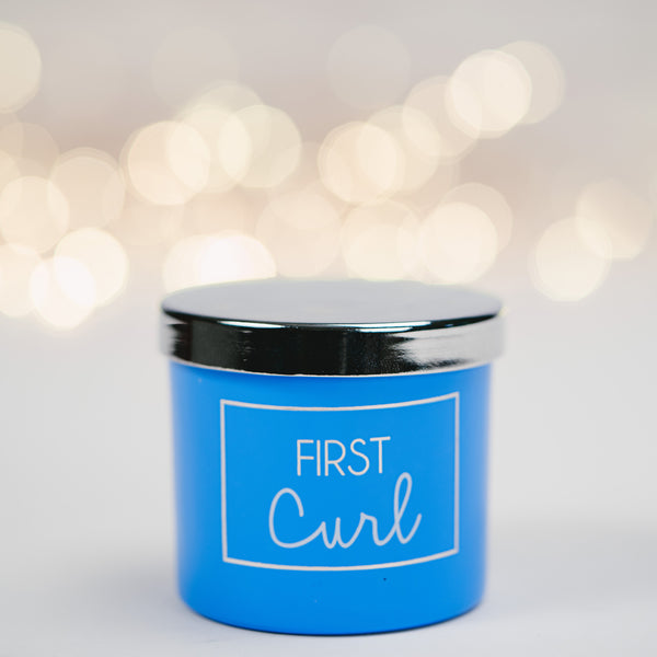 Pavilion Gift Company First Curl Blue 2.5" Glass Memory Box