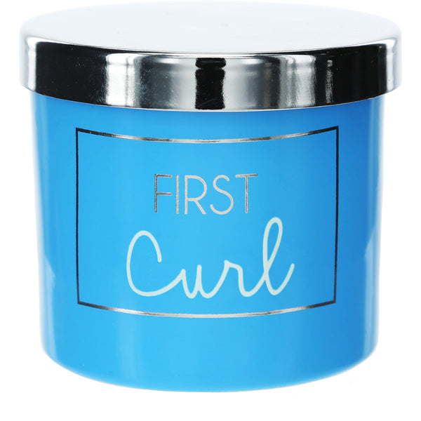 pavilion gift company First Curl Blue 2.5" Glass Memory Box