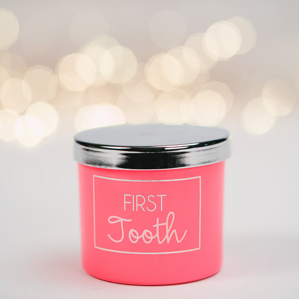 Pavilion Gift Company First Tooth Pink 2.5" Glass Memory Box