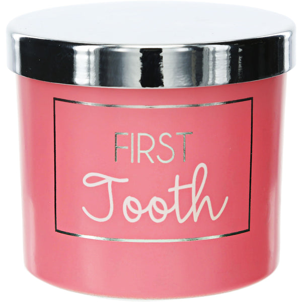 pavilion gift company First Tooth Pink 2.5" Glass Memory Box