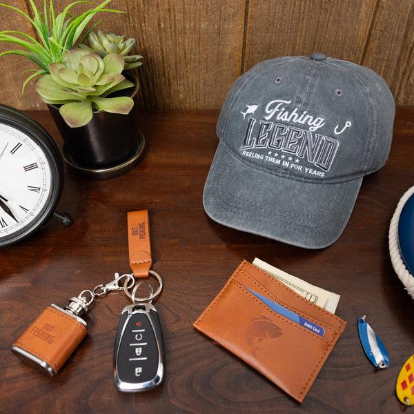 Pavilion Gift Company Fishing Dark Gray Washed Cotton Twill Hat